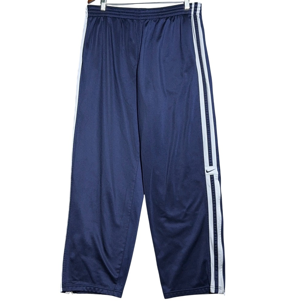 Nike Relaxed Fit Y2K Track Pants Mens Size Large Wide Leg Navy Blue Gorpcore